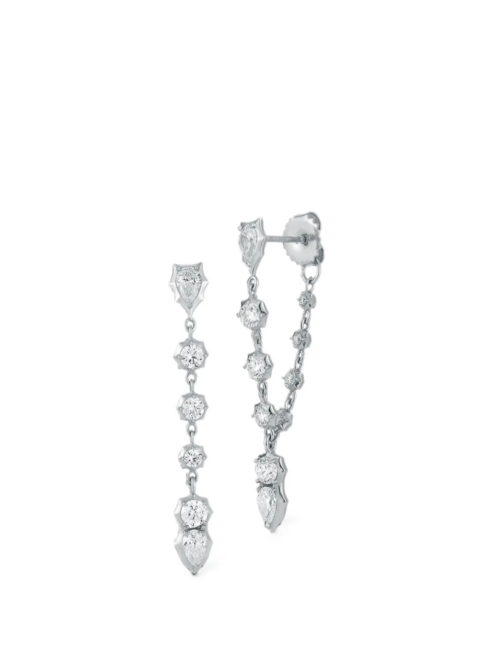 Jade Trau Poppy diamond loop earrings - Silber