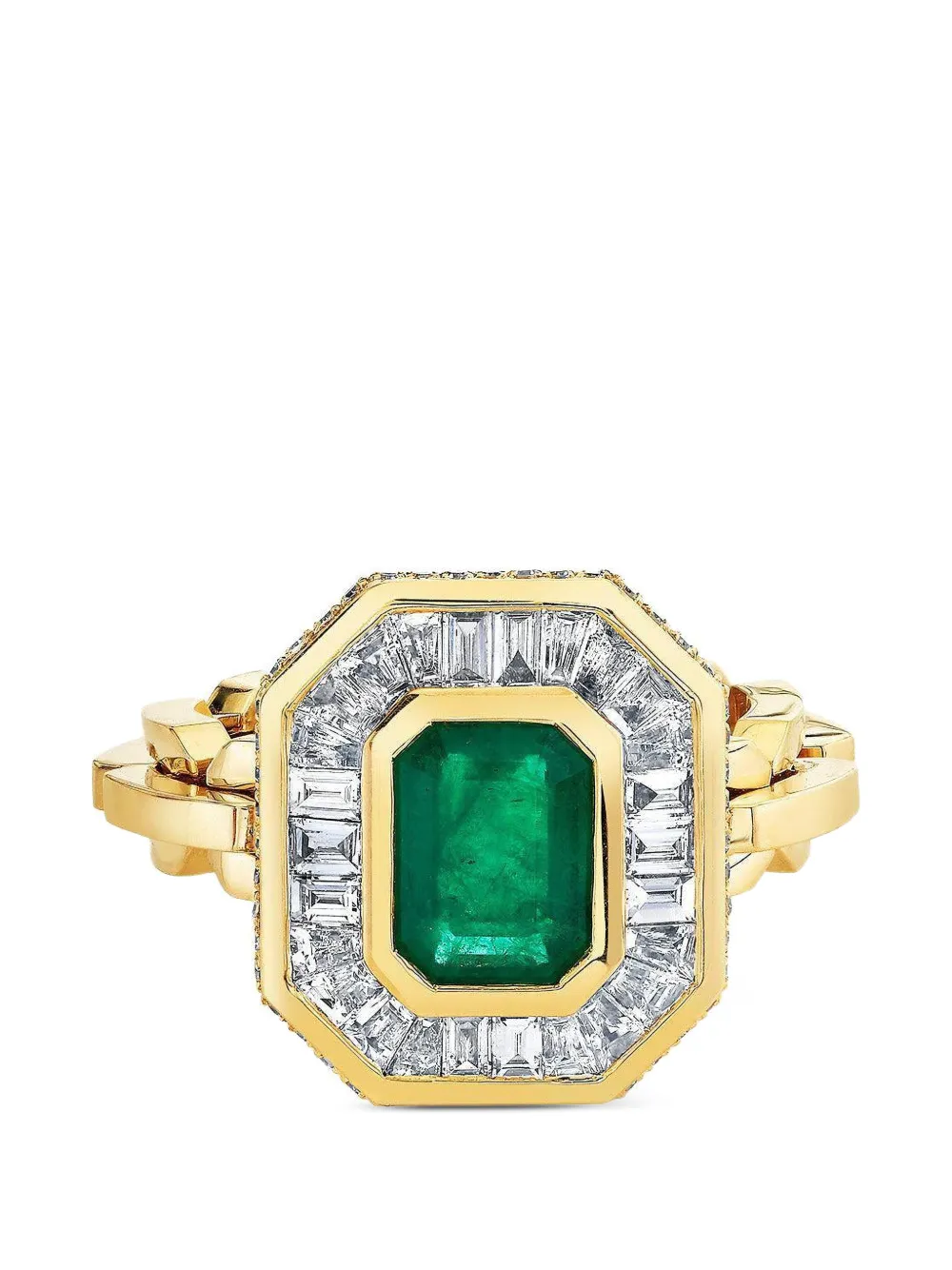 SHAY Deco emerald and diamond ring - Gold