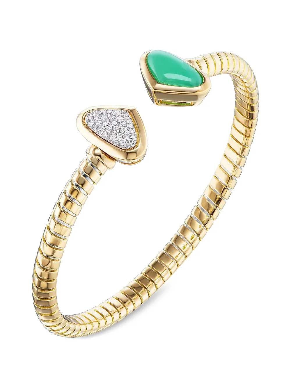MARINA B Trisolina Chrysoprase and Diamond Bracelet in Gold, view 5