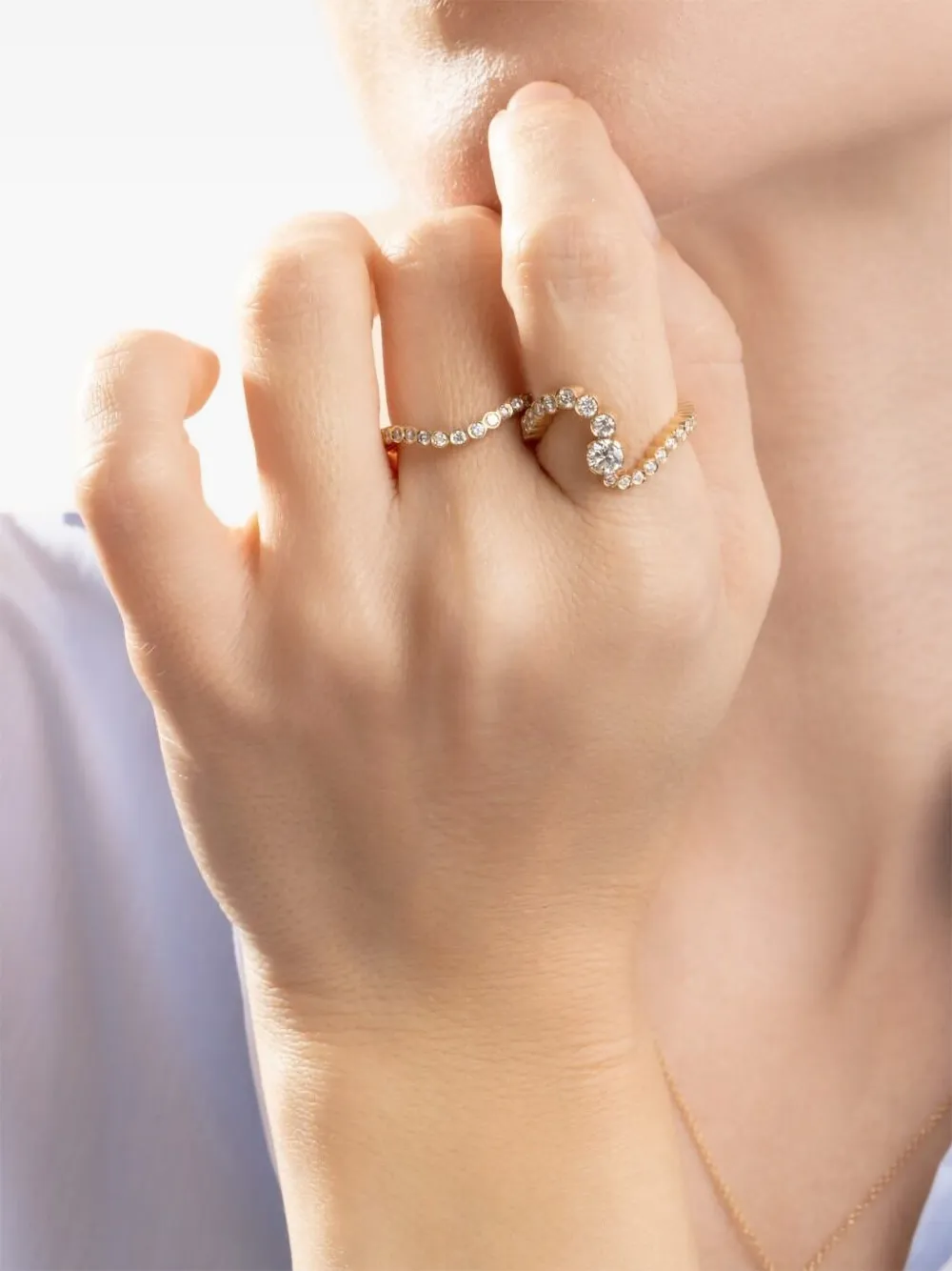 Sophie Bille Brahe Ocean Ensemble Diamond Ring in Gold, view 3
