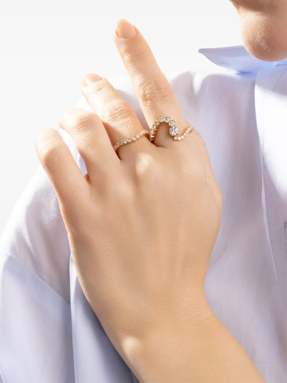 Sophie Bille Brahe Ocean Ensemble Diamond Ring in Gold, view 2