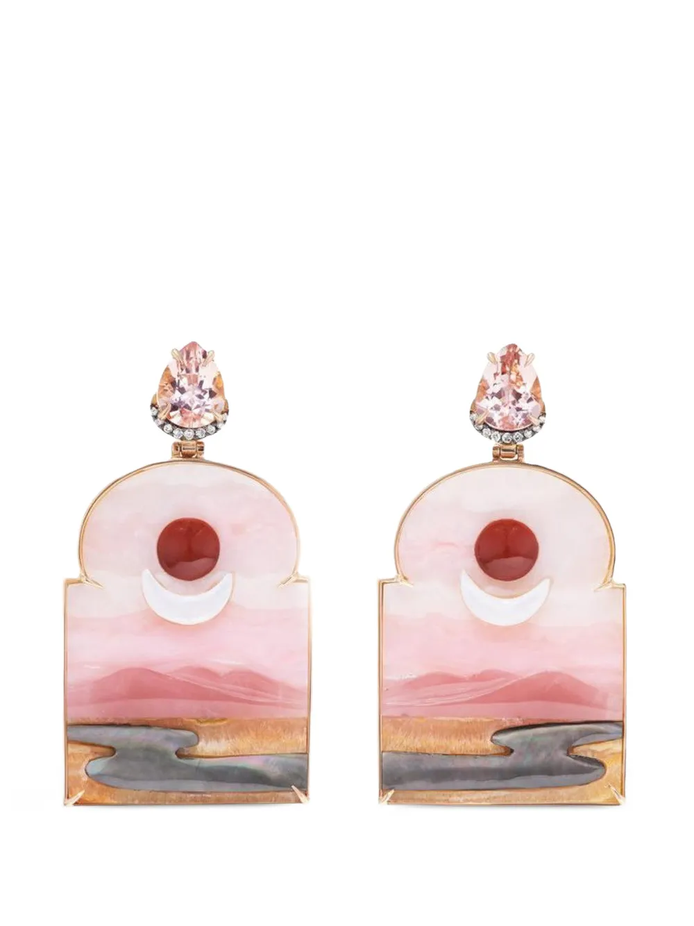 SILVIA FURMANOVICH morganite and pink opal earrings - Rosa