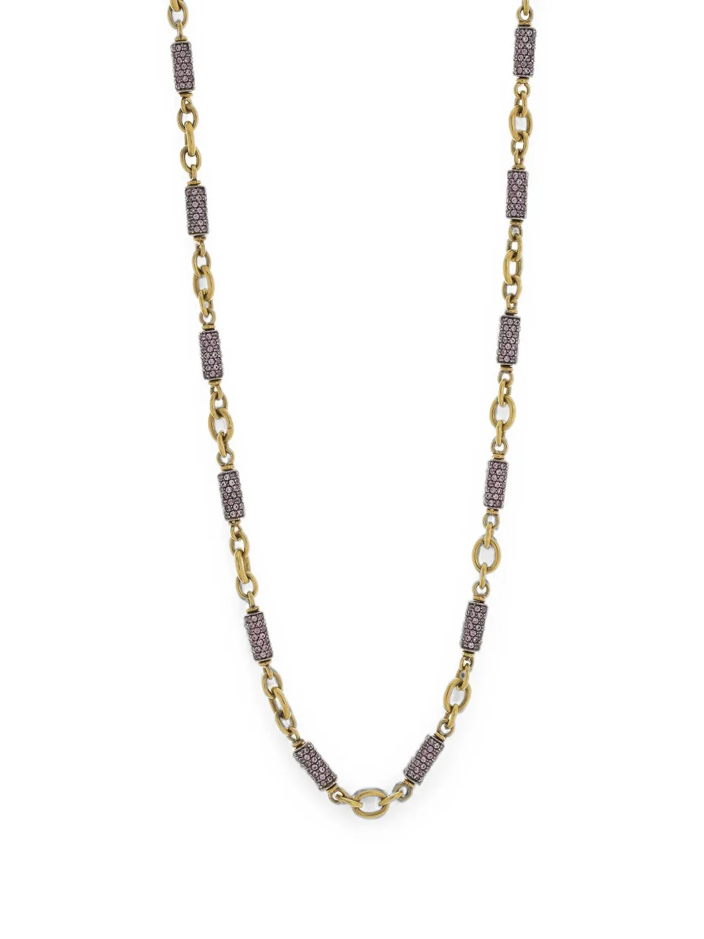Sylva & Cie pink sapphire bullet chain necklace - Gold