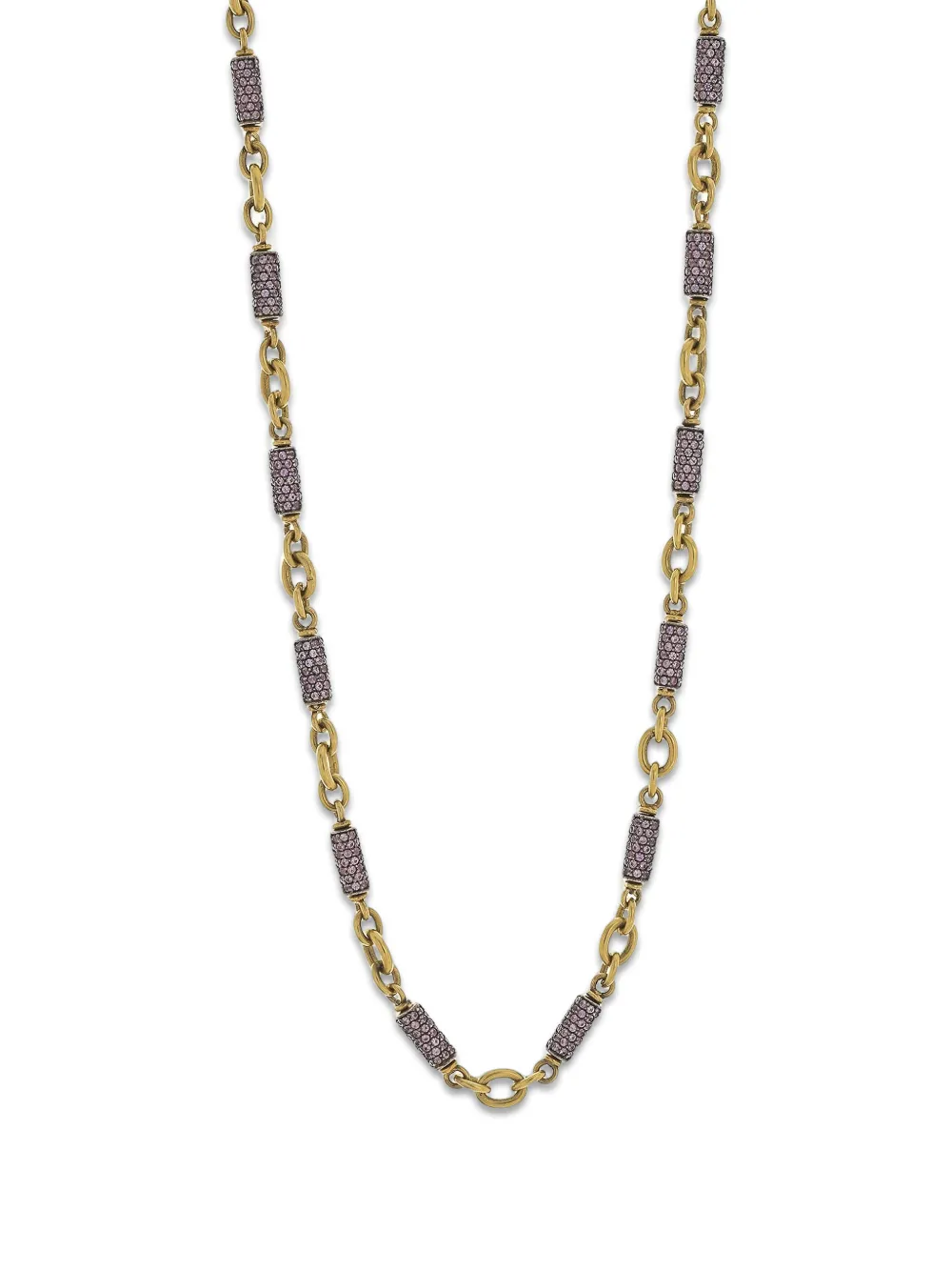 Sylva & Cie pink sapphire bullet chain necklace