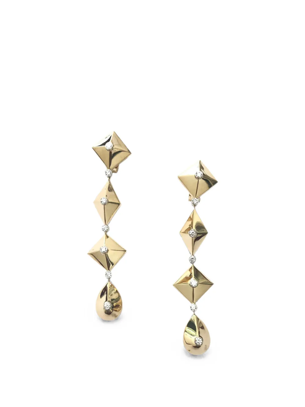 ALETTO BROTHERS Piramide Linea diamond earrings - Gold