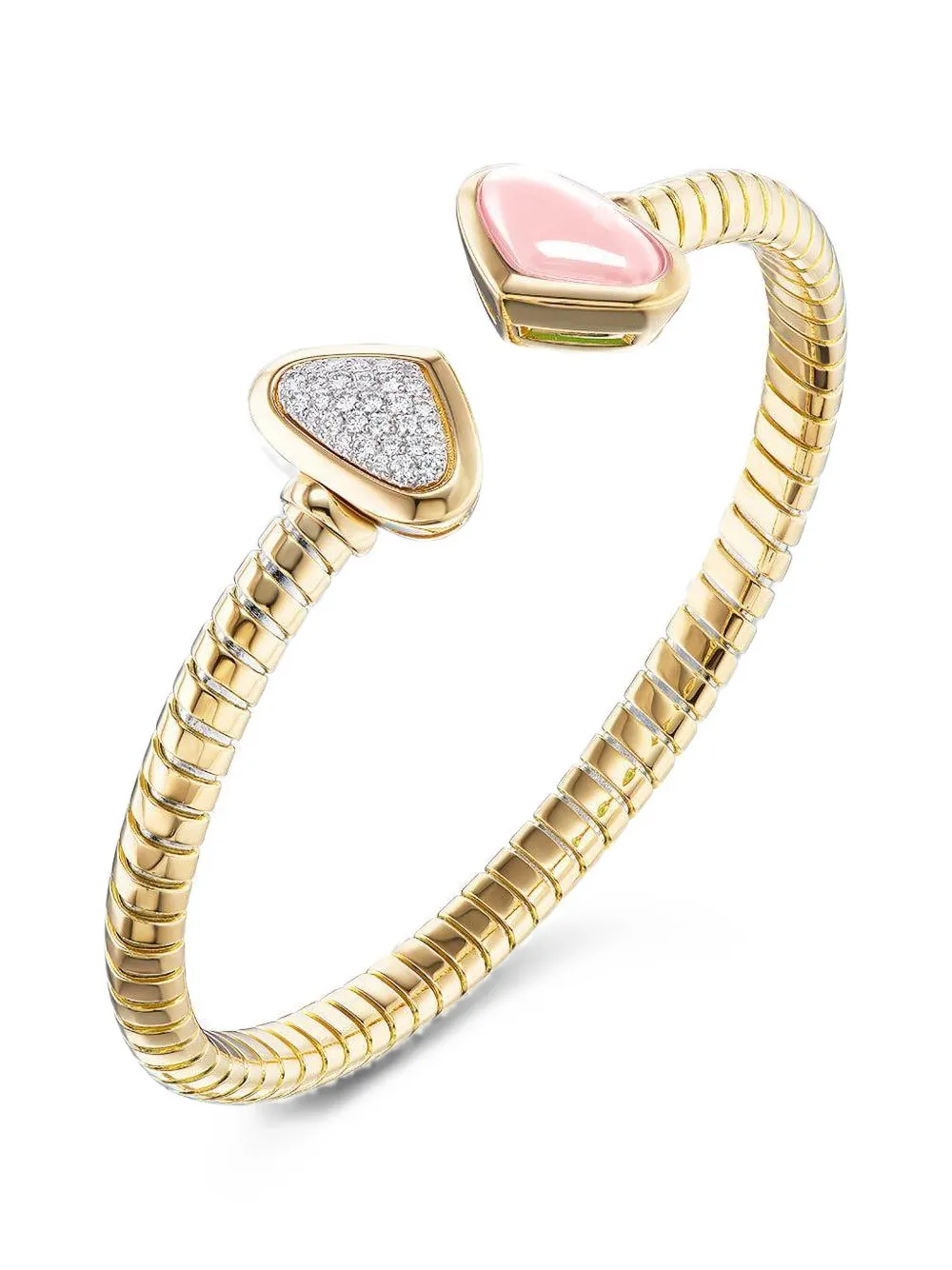 MARINA B Trisolina Rose Quartz and Diamond Bracelet in Gold, view 3