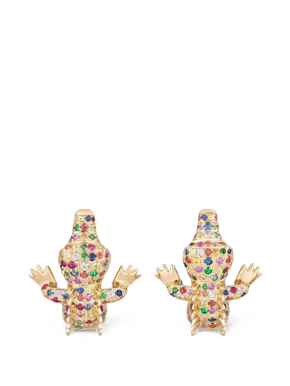 Goshwara sapphire and onyx crocodile earrings - Gold