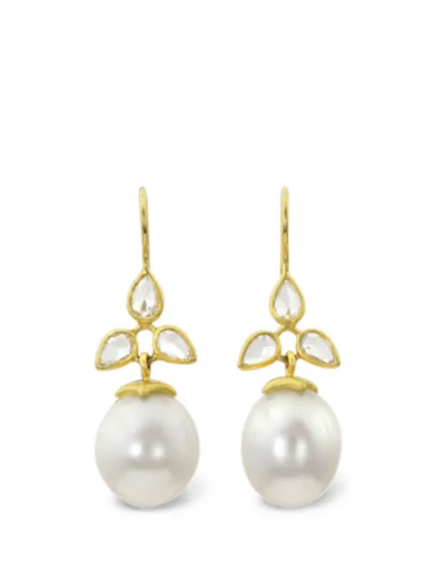 Leigh Maxwell Bahari diamond and pearl drop earrings