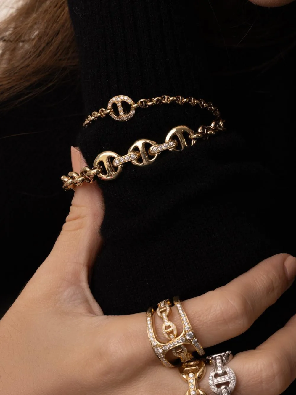 HOORSENBUHS ID diamond open-link bracelet