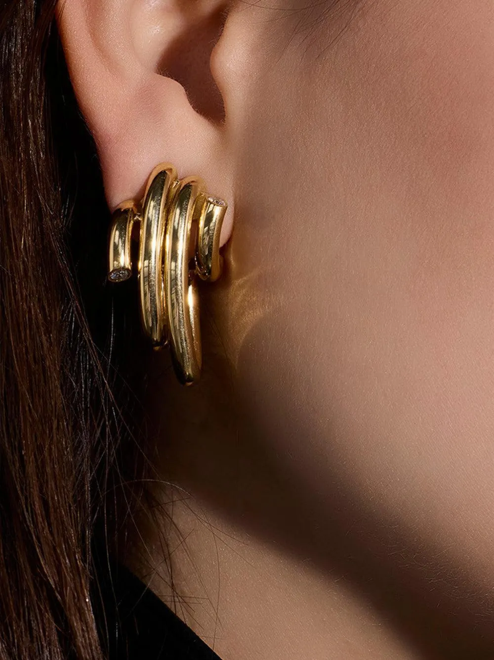 Walters Faith Thoby diamond spiral earrings - Gold
