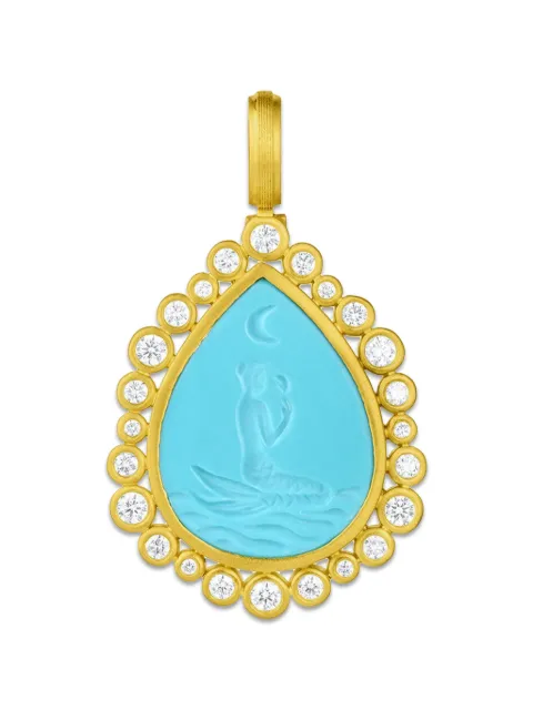 Leigh Maxwell Mermaid turquoise and diamond pendant