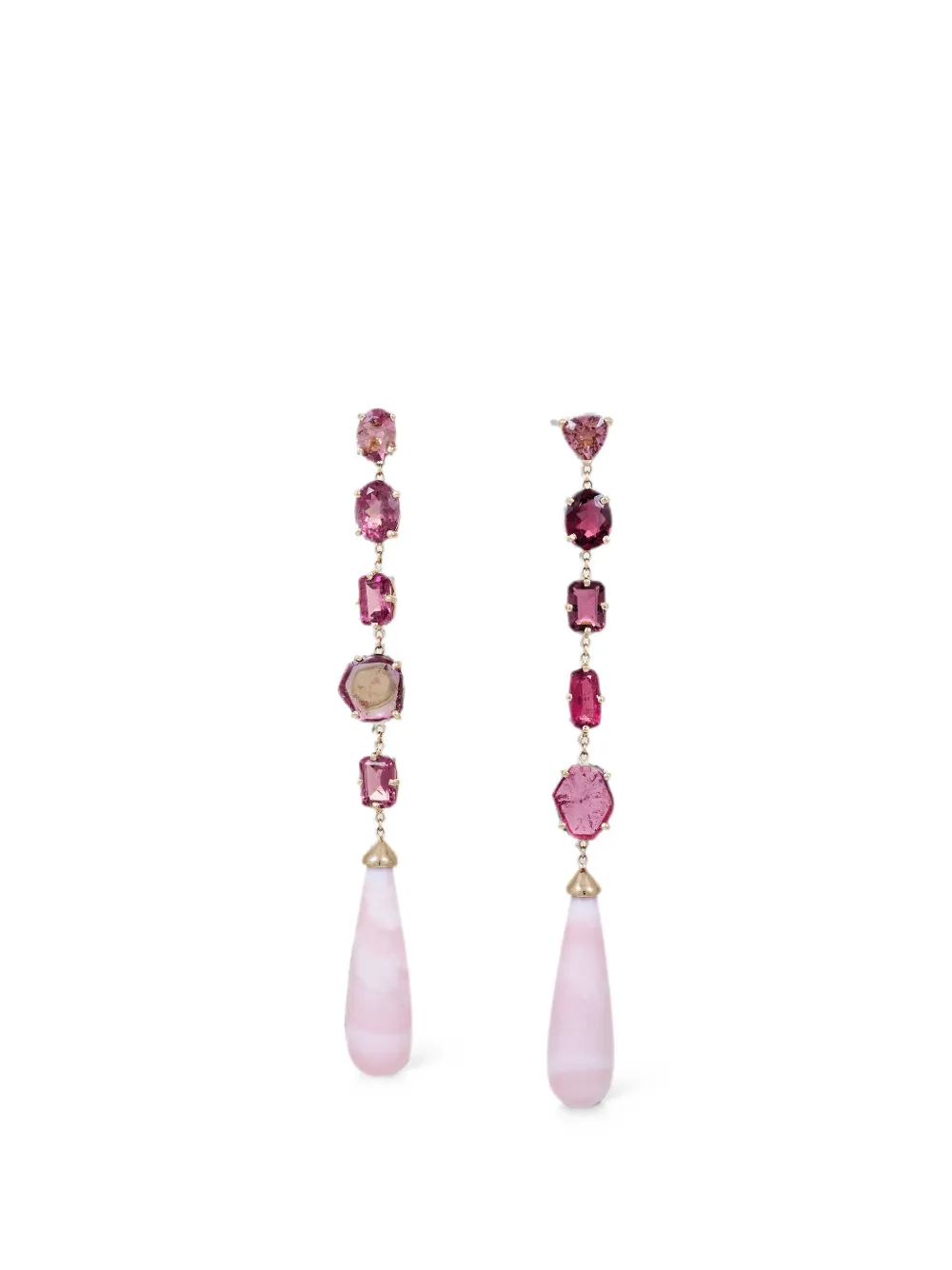 Jacquie Aiche tourmaline and opal drop earrings - Gold