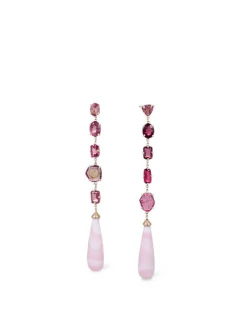 Jacquie Aiche tourmaline and opal drop earrings
