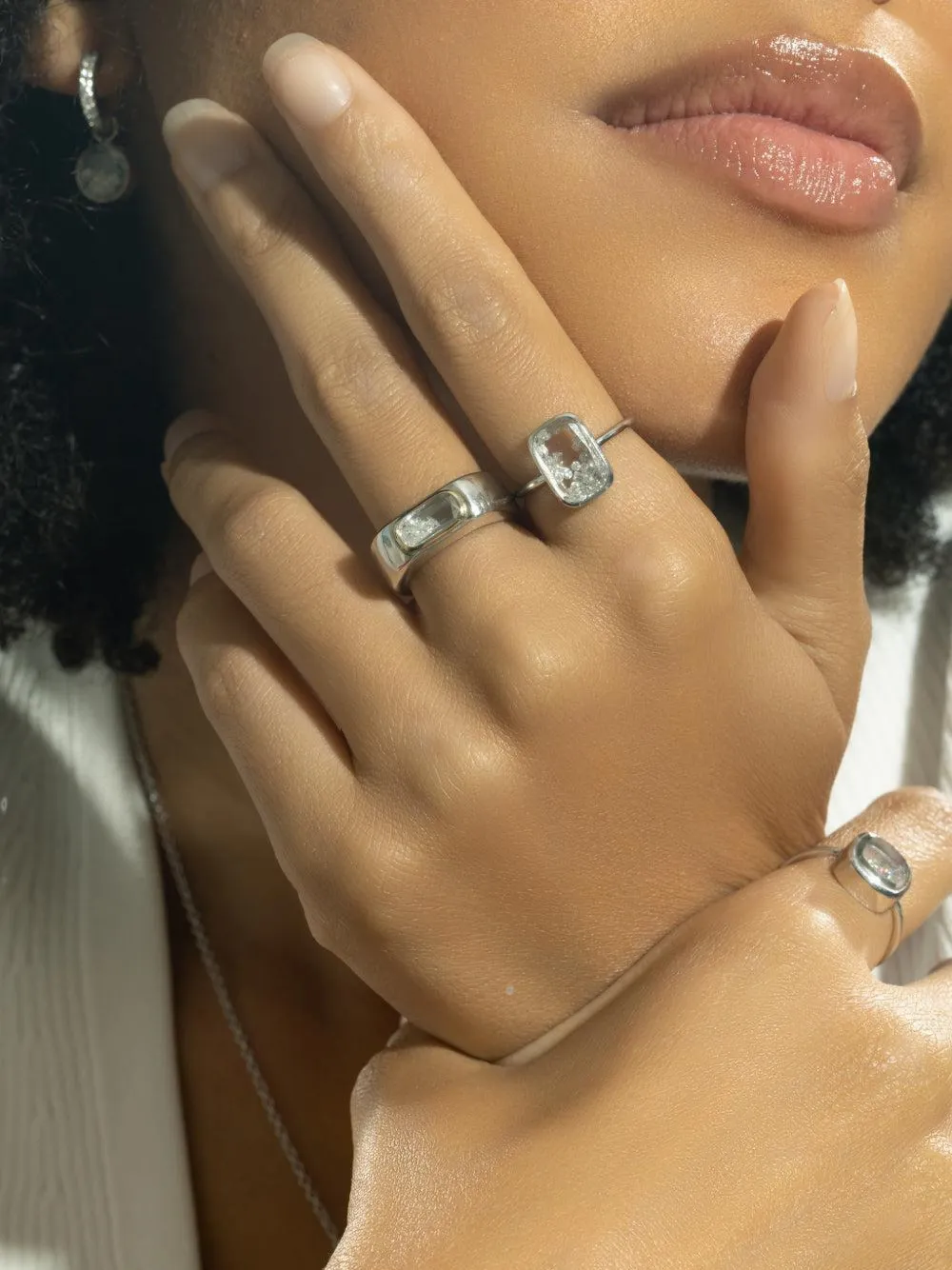 Moritz Glik Dalila Cigar Band diamond ring - Argento