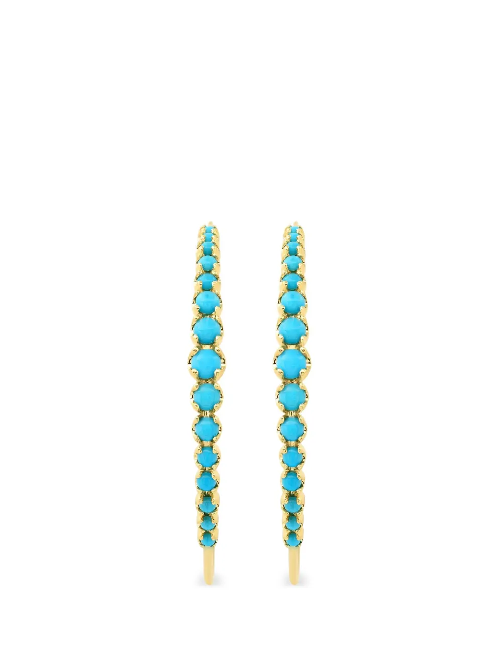 Jennifer Meyer medium Graduated turquoise hoop earrings - Oro