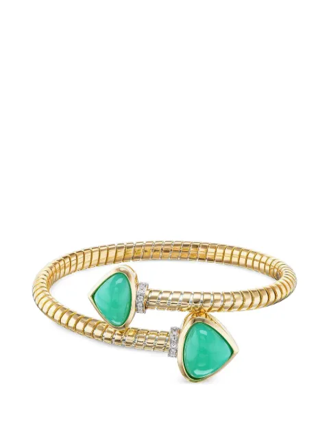 MARINA B Trisolina armband met chrysopraas en diamant