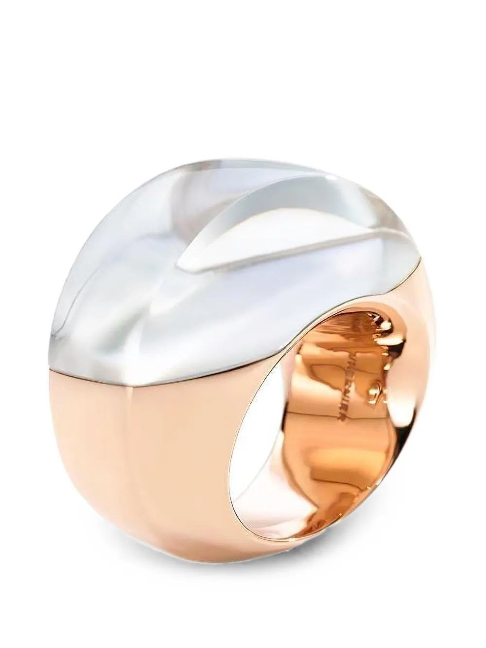 VHERNIER Aladino rock crystal and mother of pearl ring - Rosa