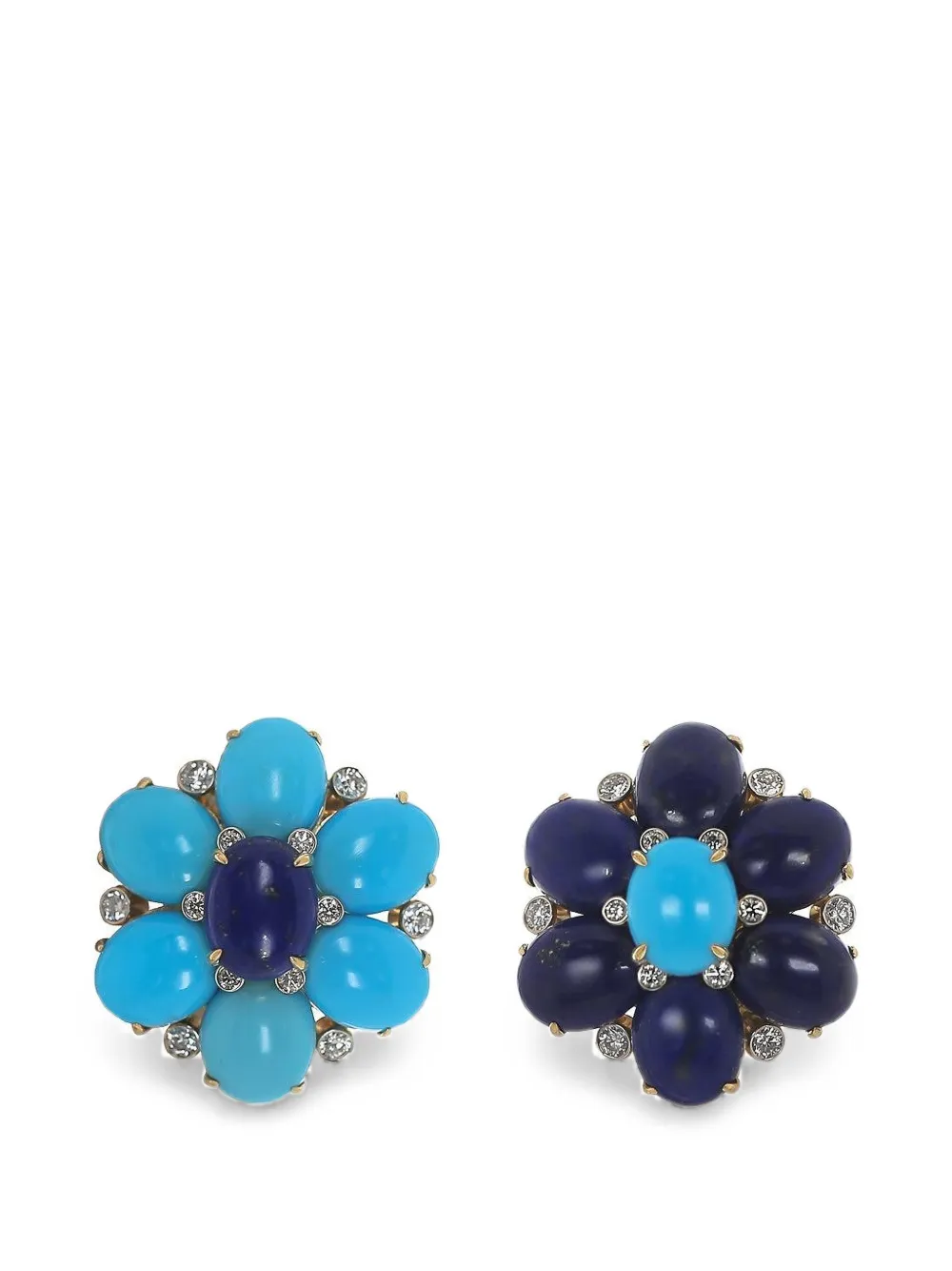 ALETTO BROTHERS Fioretta turquoise and lapis earrings - Gold
