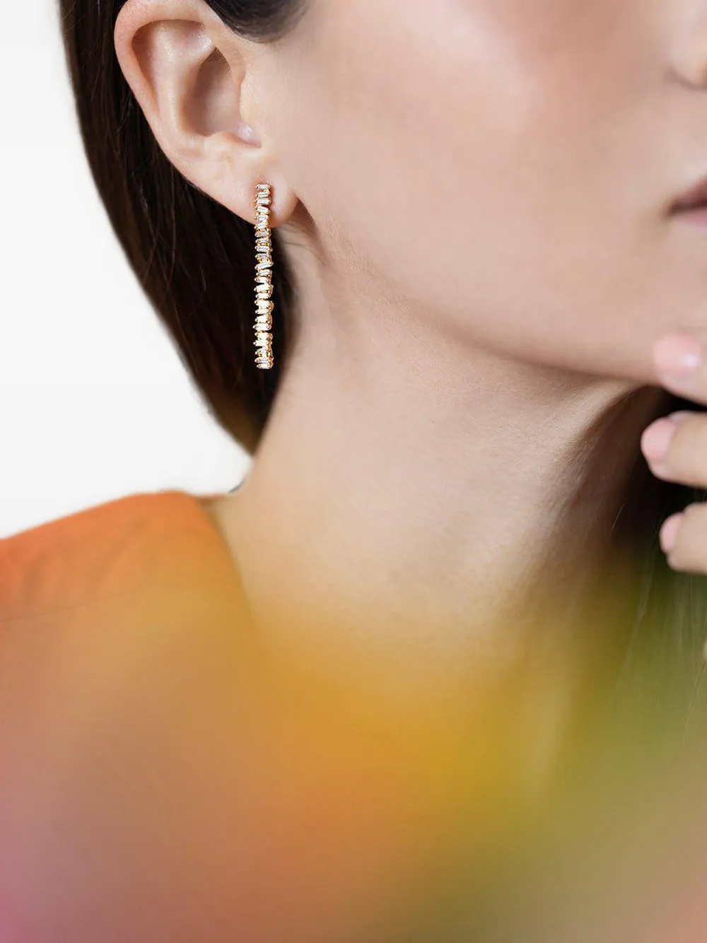 Suzanne Kalan midi Tennis Drop diamond earrings - Rosa