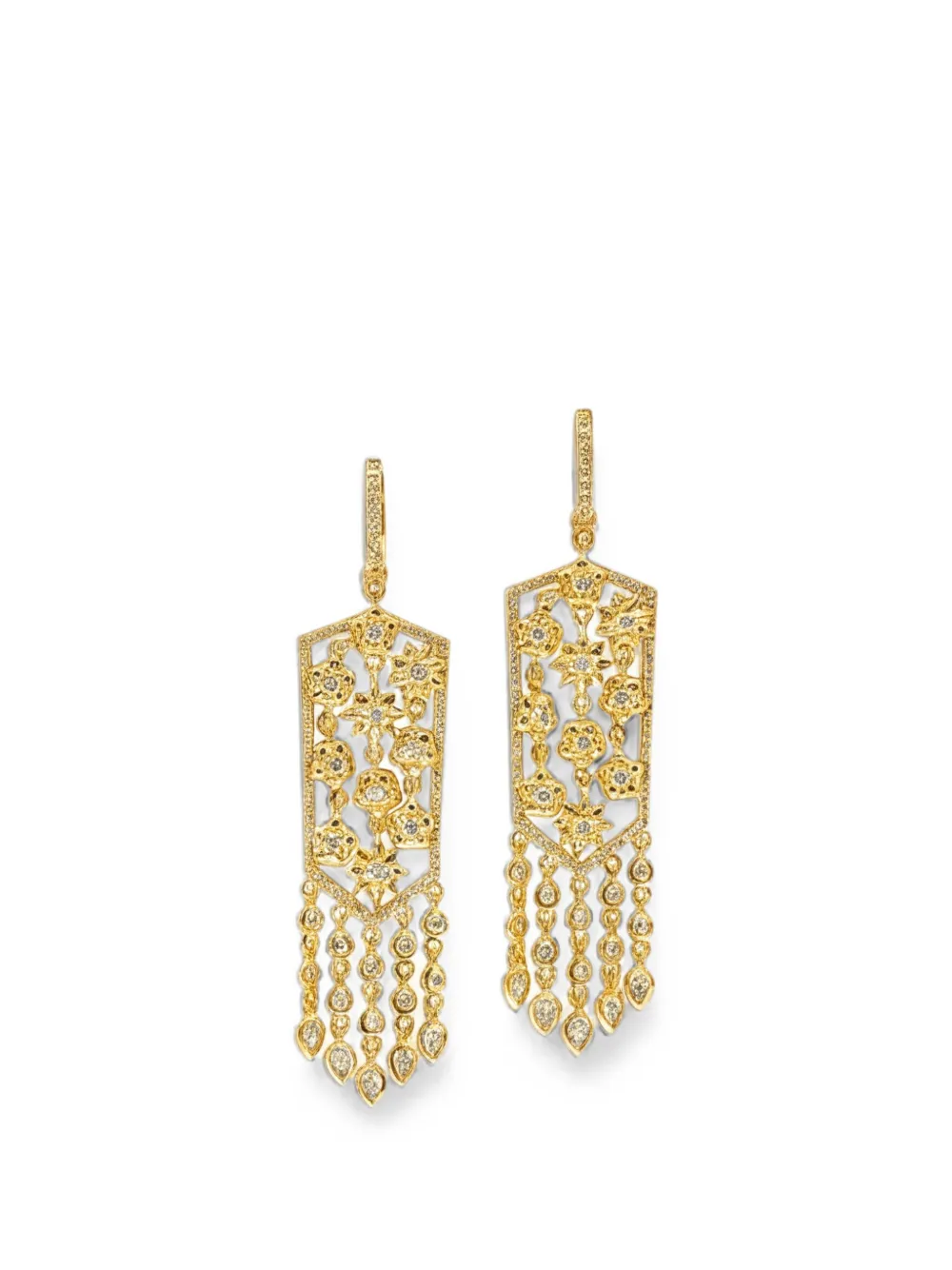 BUDDHA MAMA diamond drop earrings - Gold
