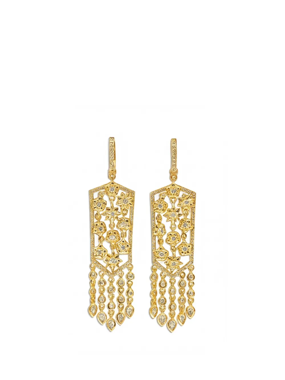BUDDHA MAMA diamond drop earrings - Oro