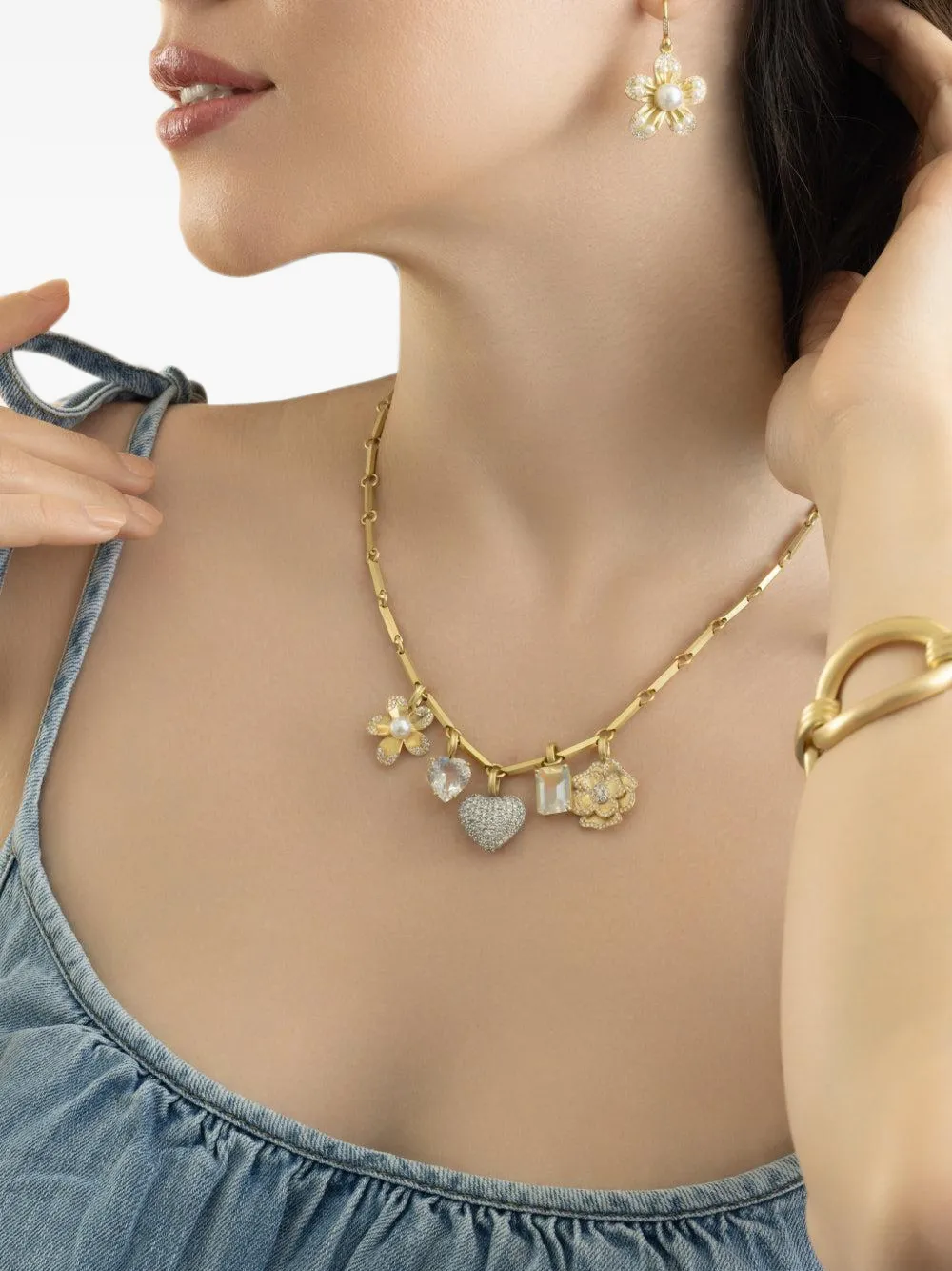 Irene Neuwirth Blossom Camelia Lucky Charm Diamond Pendant in Gold, view 2