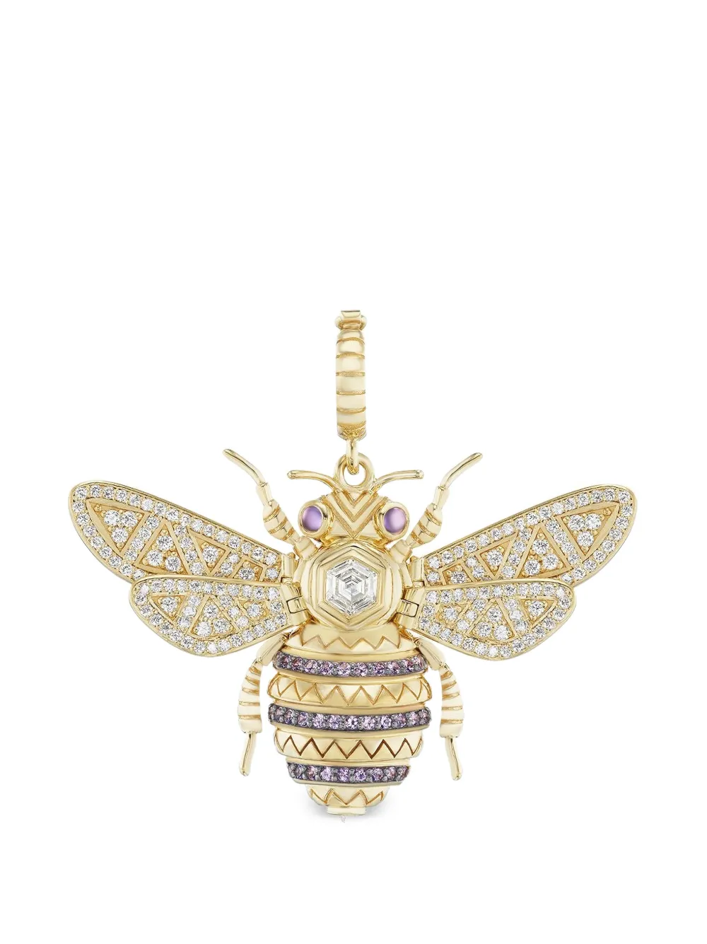 Harwell Godfrey Honey Bee diamond and amethyst bee pendant - Oro