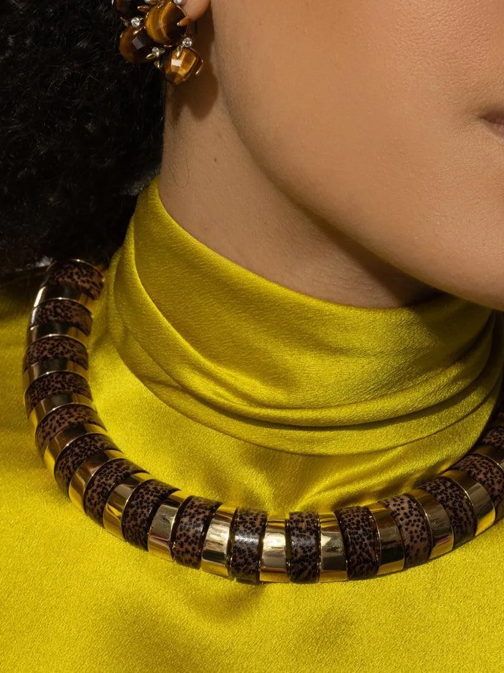ALETTO BROTHERS Orba tiger's eye and diamond earrings - Gold