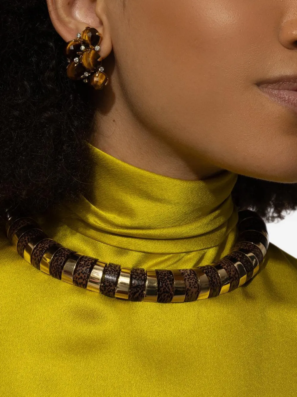 ALETTO BROTHERS Orba tiger's eye and diamond earrings - Oro