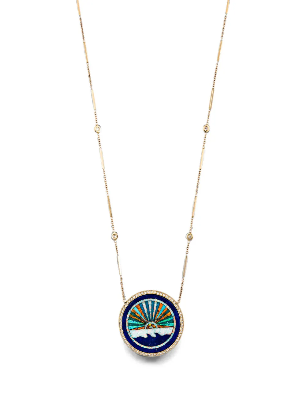 Jacquie Aiche Sunshine diamond and opal necklace - Gold