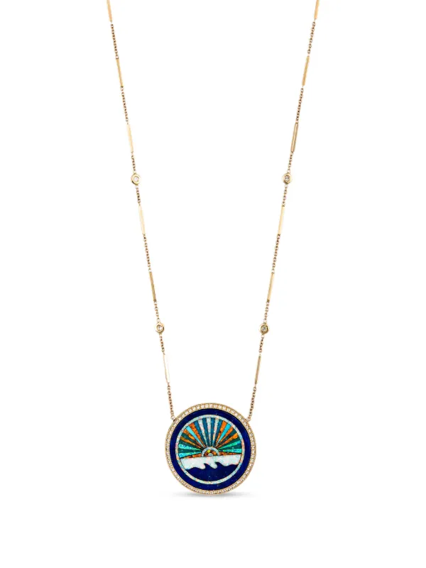 Jacquie Aiche Sunshine Diamond and Opal Necklace in Gold