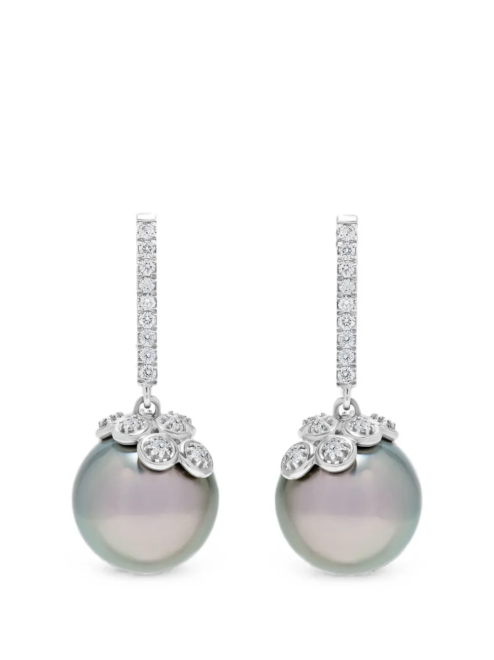 Andreoli Tahitian pearl and diamond drop earrings - Silber