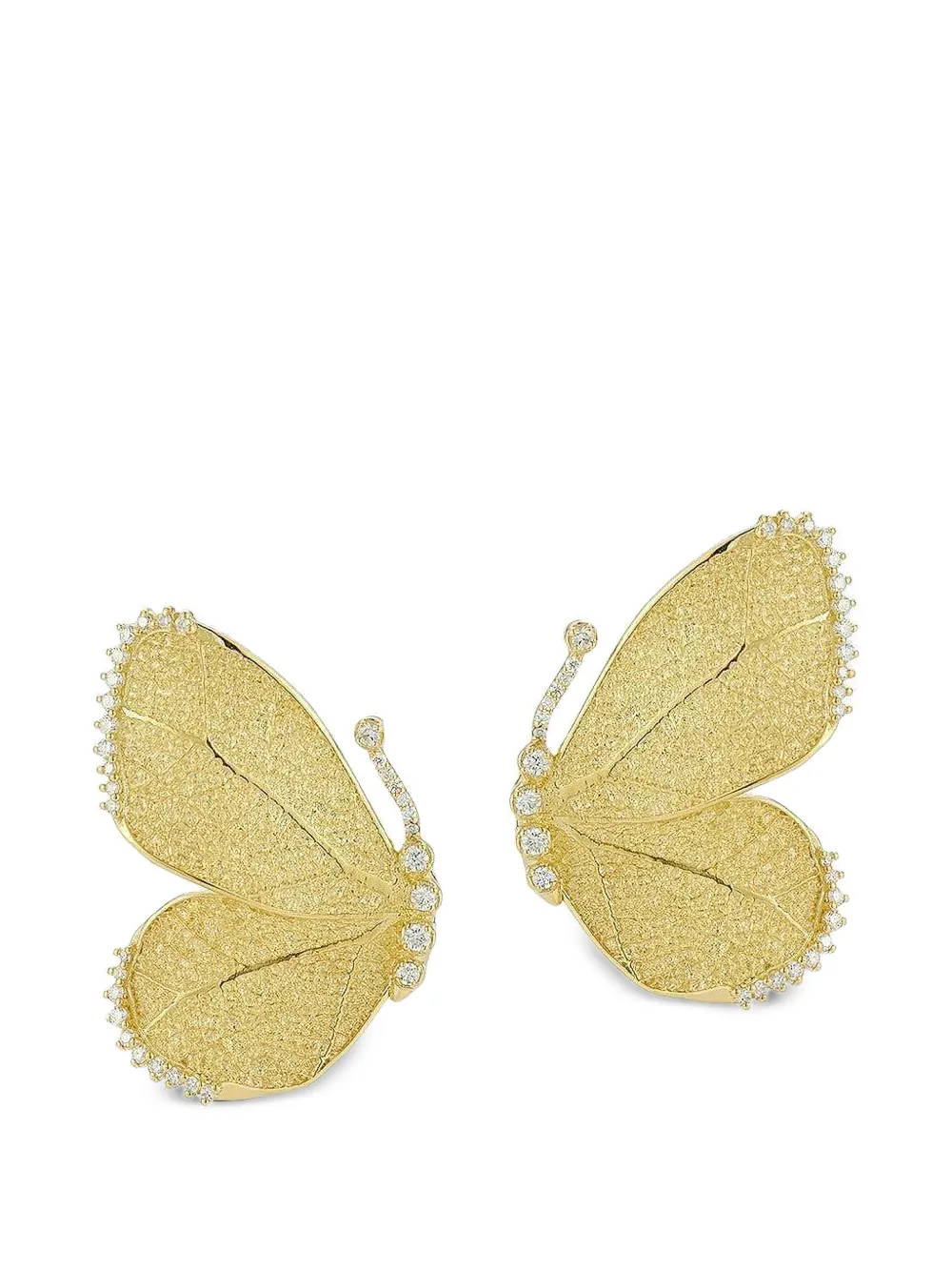 Tanya Farah large Butterfly Wing diamond earrings - Oro
