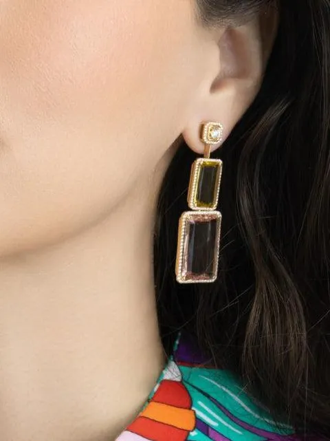 Goshwara G-One yellow beryl and morganite earrings