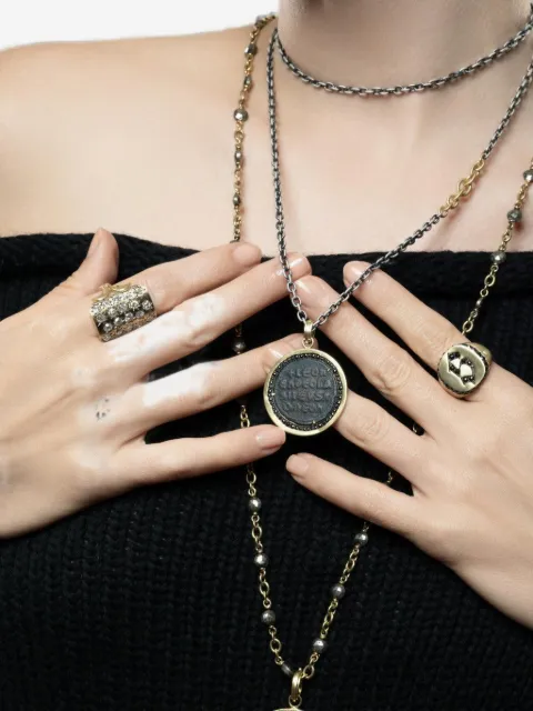 Sylva & Cie  Leo VI coin black diamond pendant