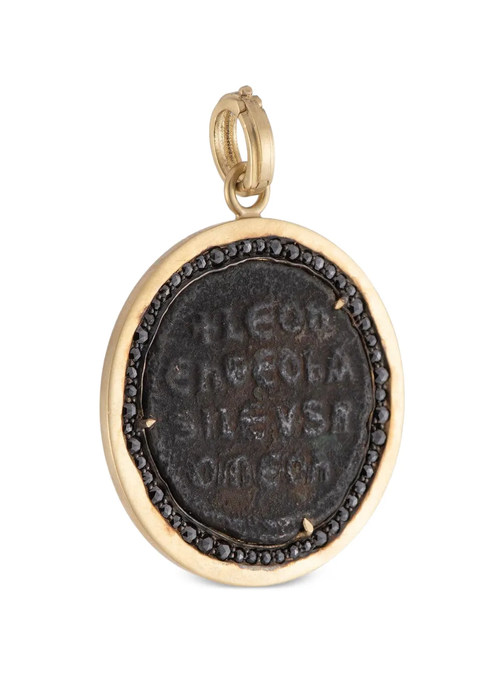 Sylva & Cie Leo VI coin black diamond pendant - Oro
