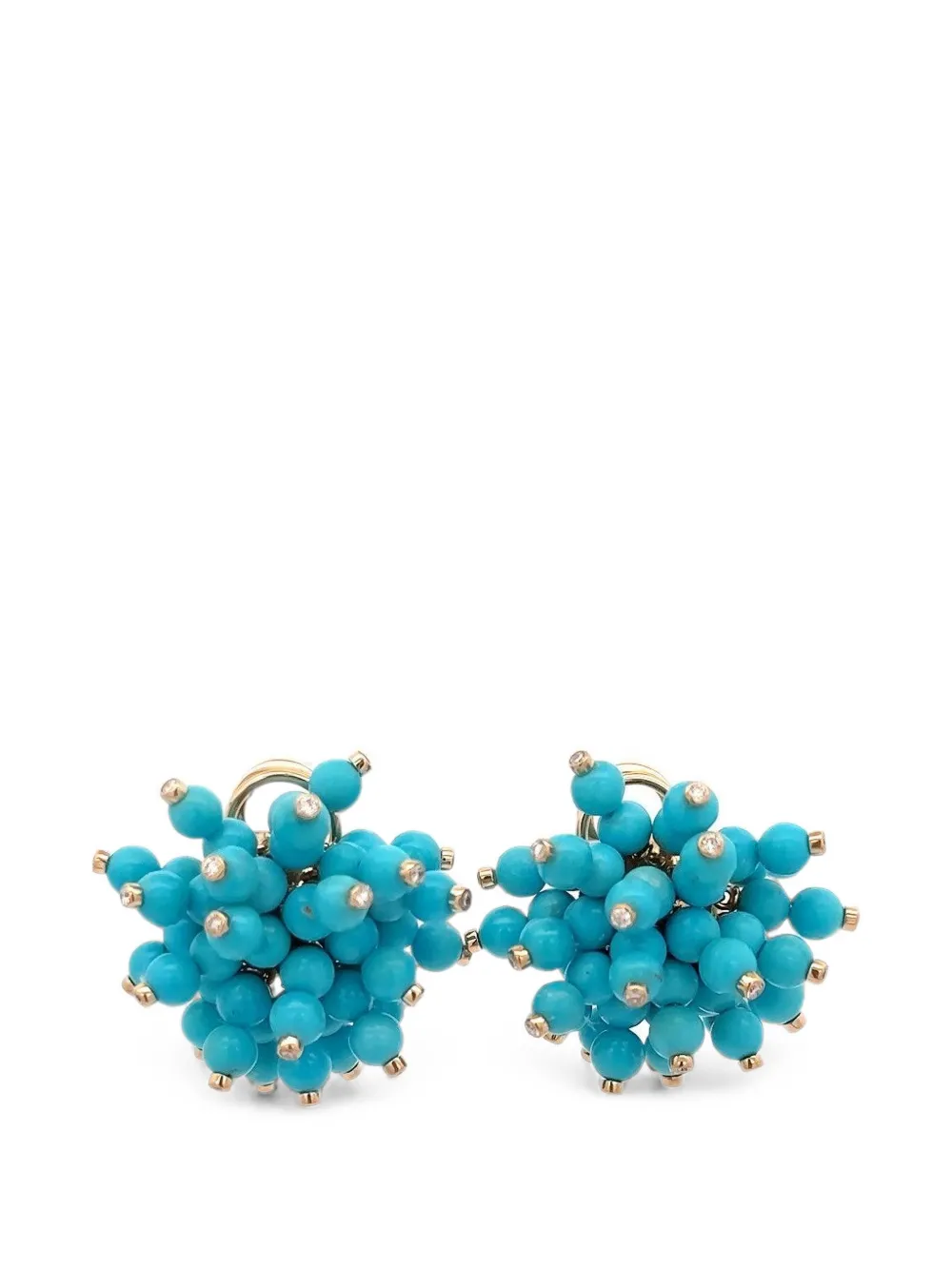 ALETTO BROTHERS Bel Fiore turquoise and diamond earrings - Gold