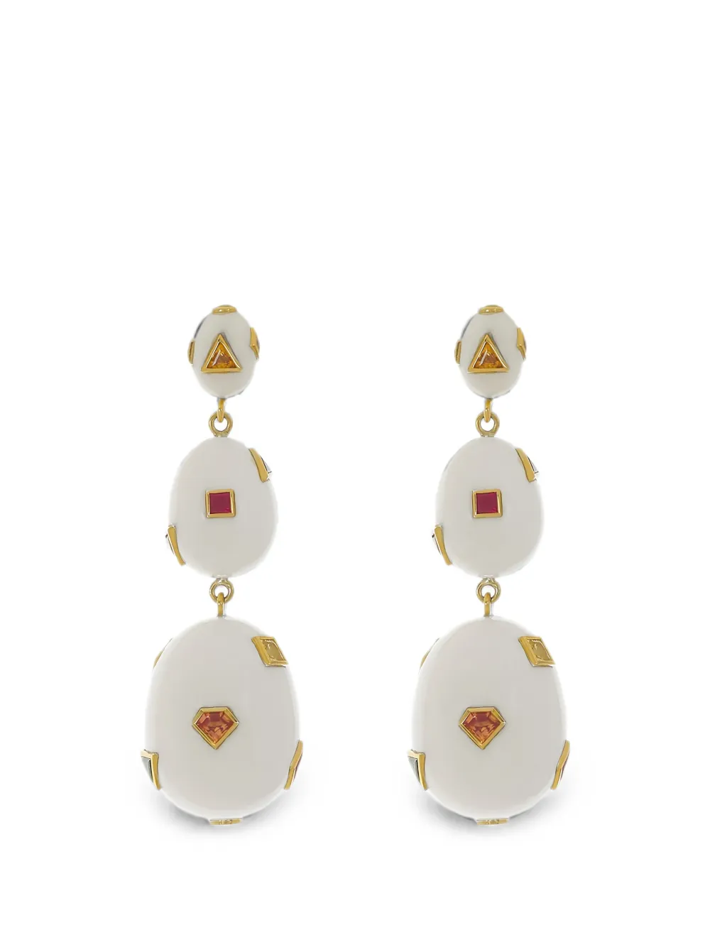 Bibi van der Velden sapphire and mammoth drop earrings - Gold