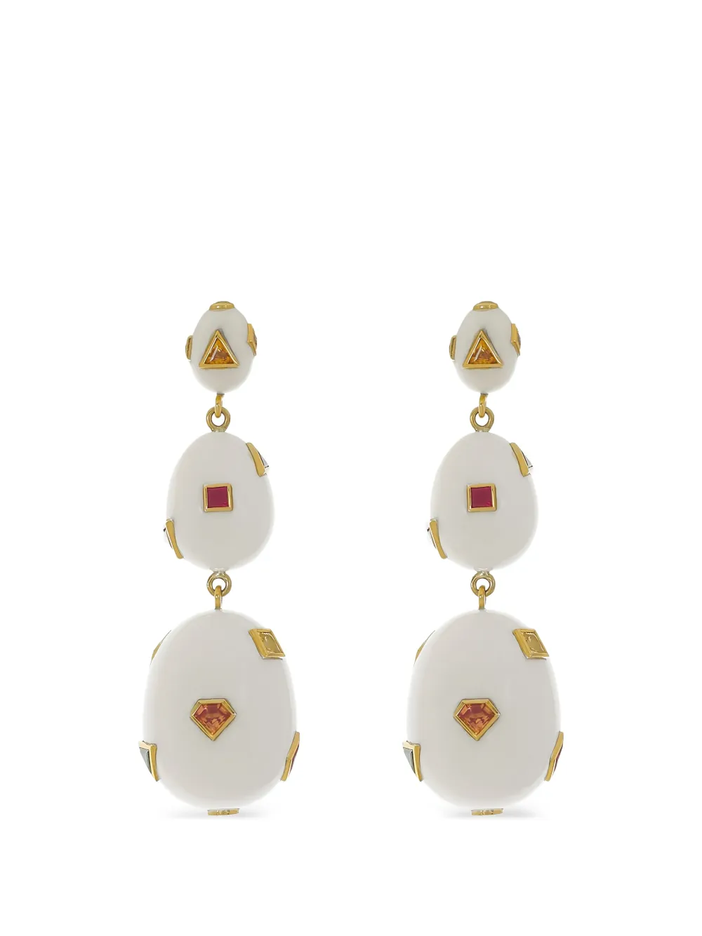 Bibi van der Velden sapphire and mammoth drop earrings - Oro