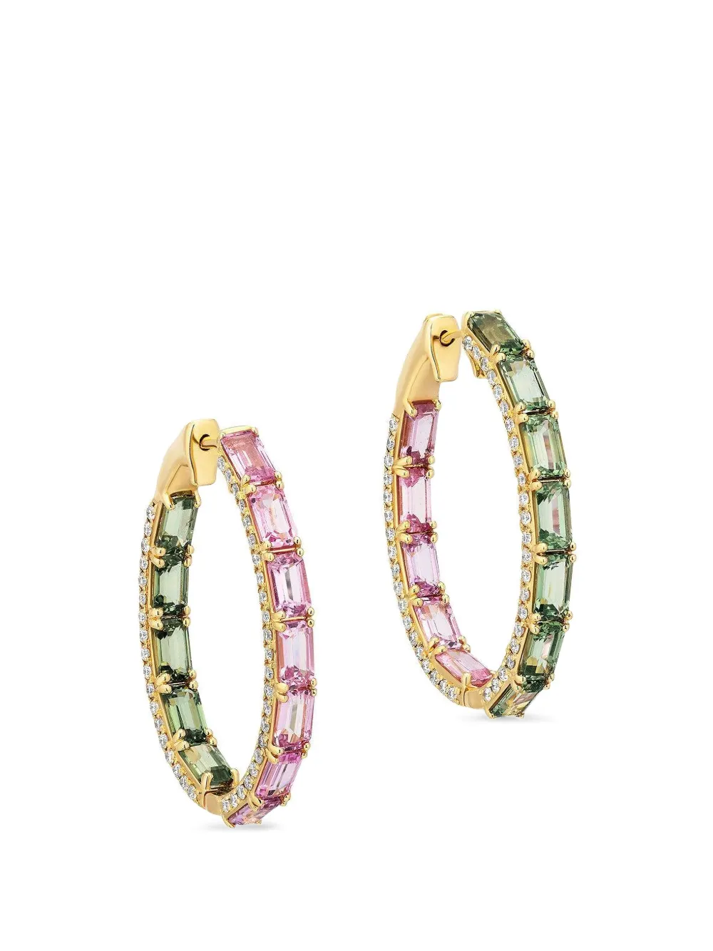 Goshwara sapphire and diamond hoop earrings - Gold