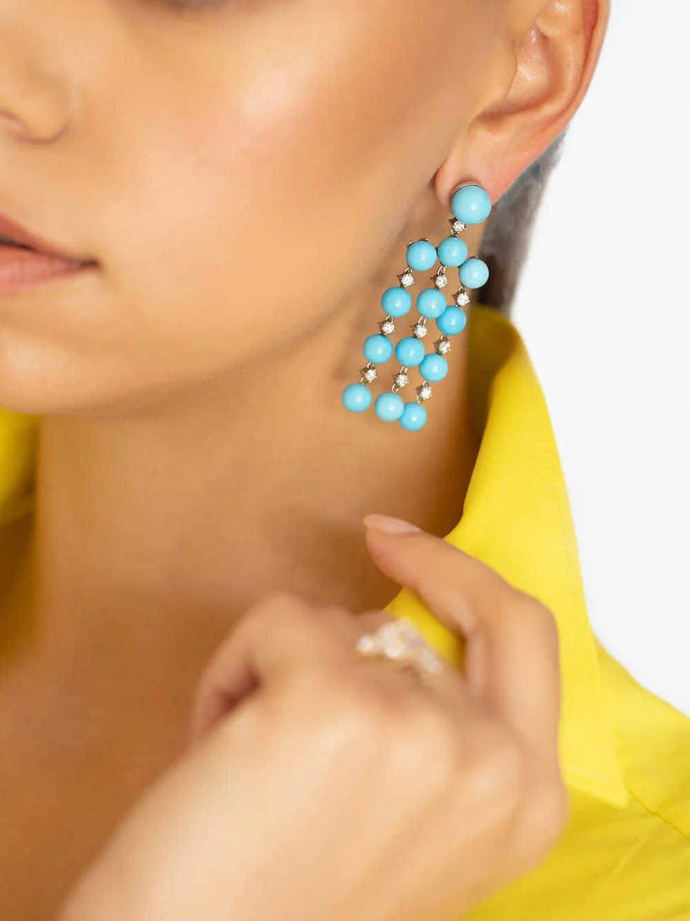 Irene Neuwirth Gumball turquoise and diamond earrings - Silber