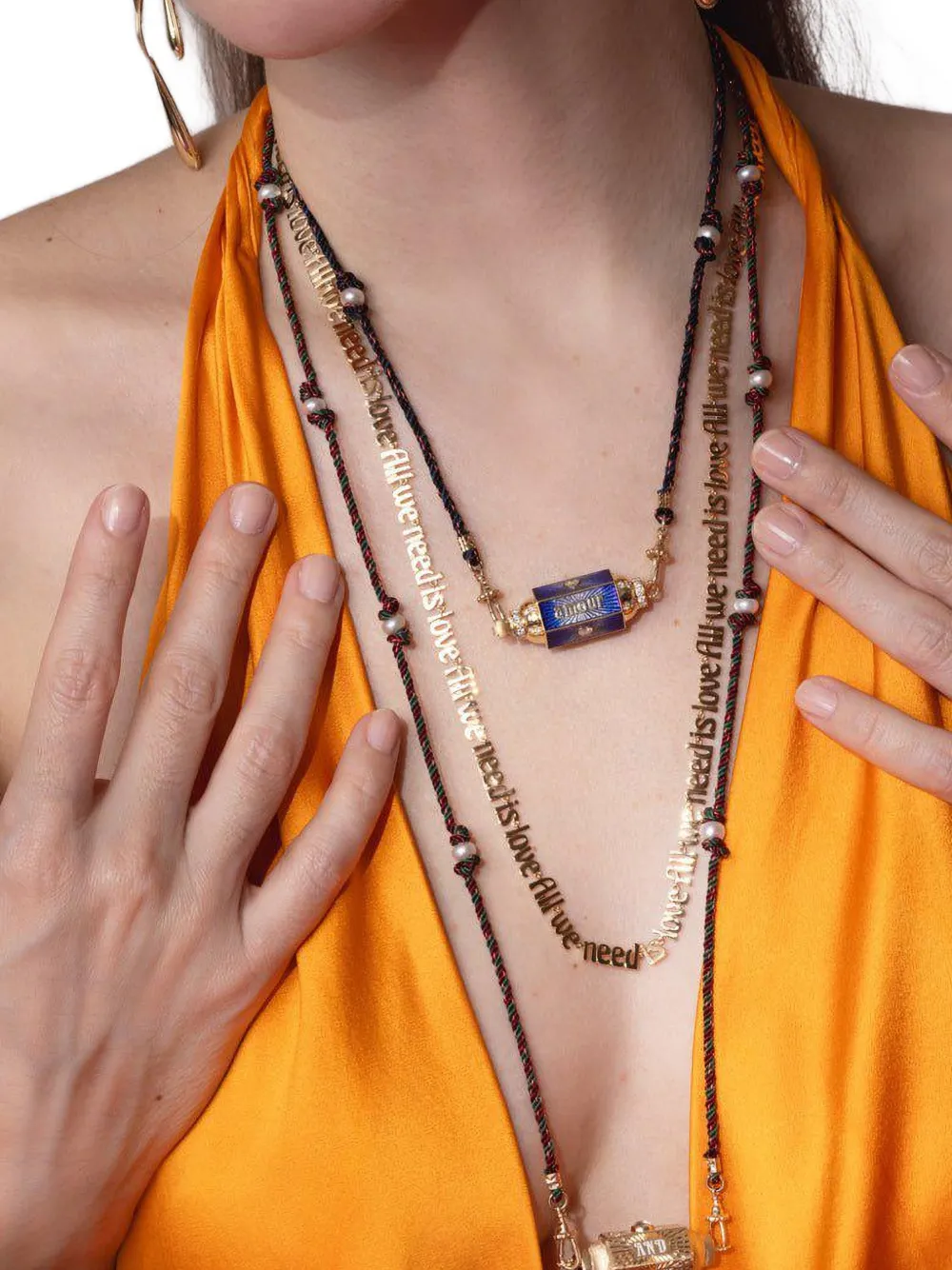 Marie Lichtenberg Amour Toujours Diamond Necklace in Gold, view 2