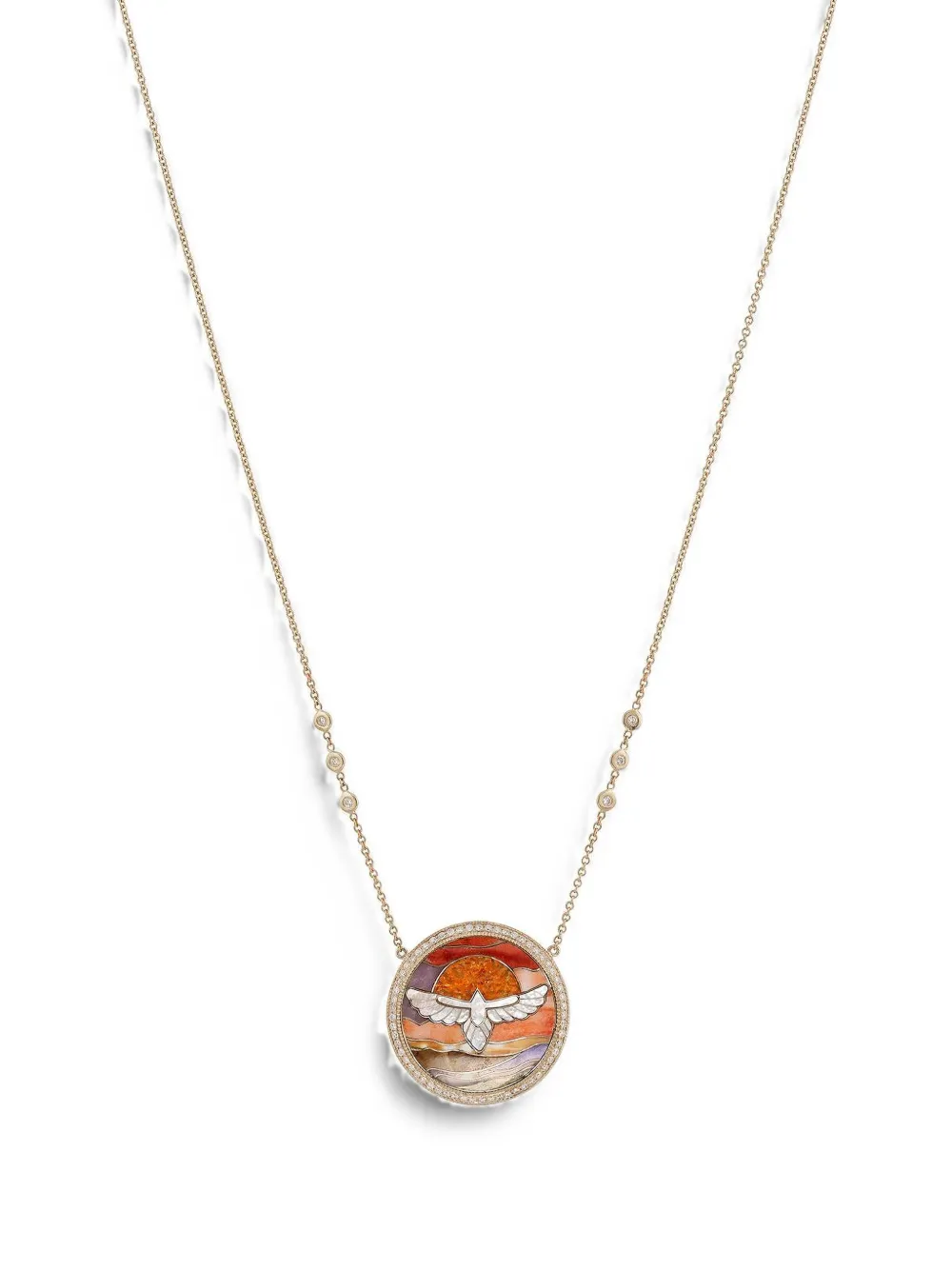 Jacquie Aiche Thunderbird diamond and pearl necklace - Gold