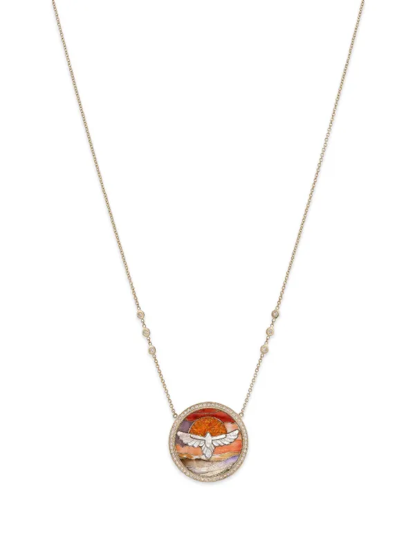 Jacquie Aiche Thunderbird Diamond and Pearl Necklace in Gold