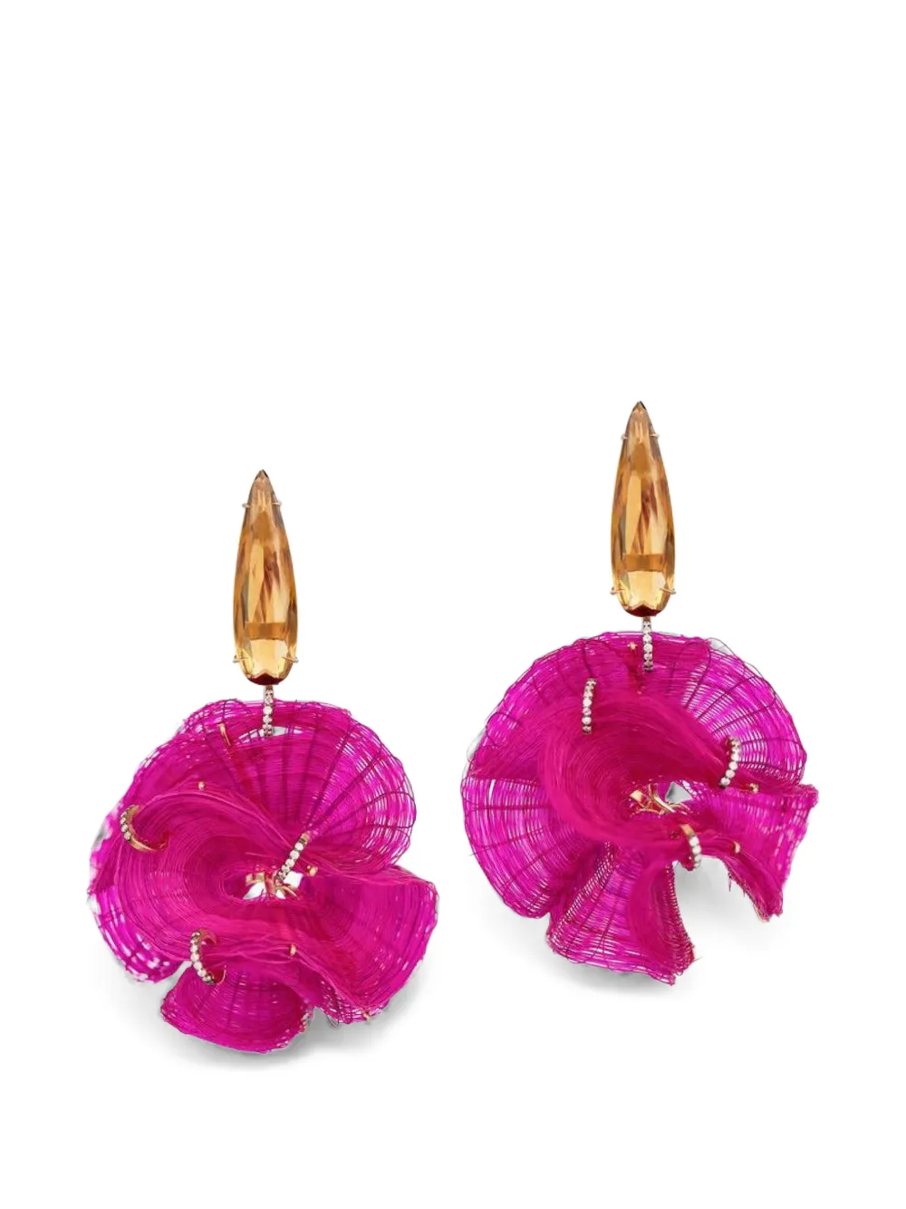 SILVIA FURMANOVICH Horse Mane citrine and diamond earrings - Oro