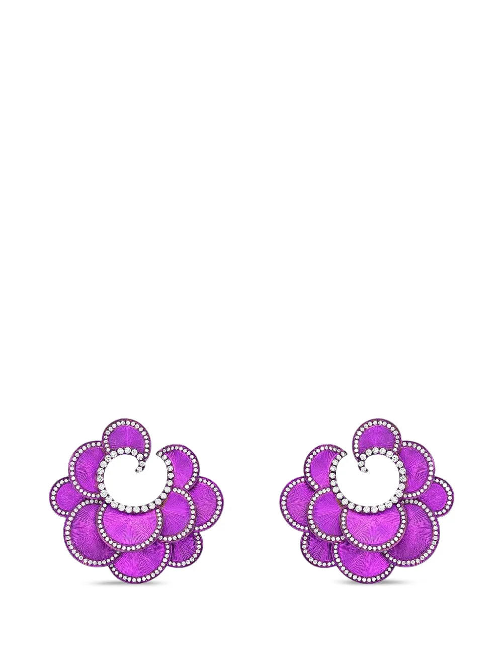 SABOO FINE JEWELS Elemento diamond scallop earrings - Viola