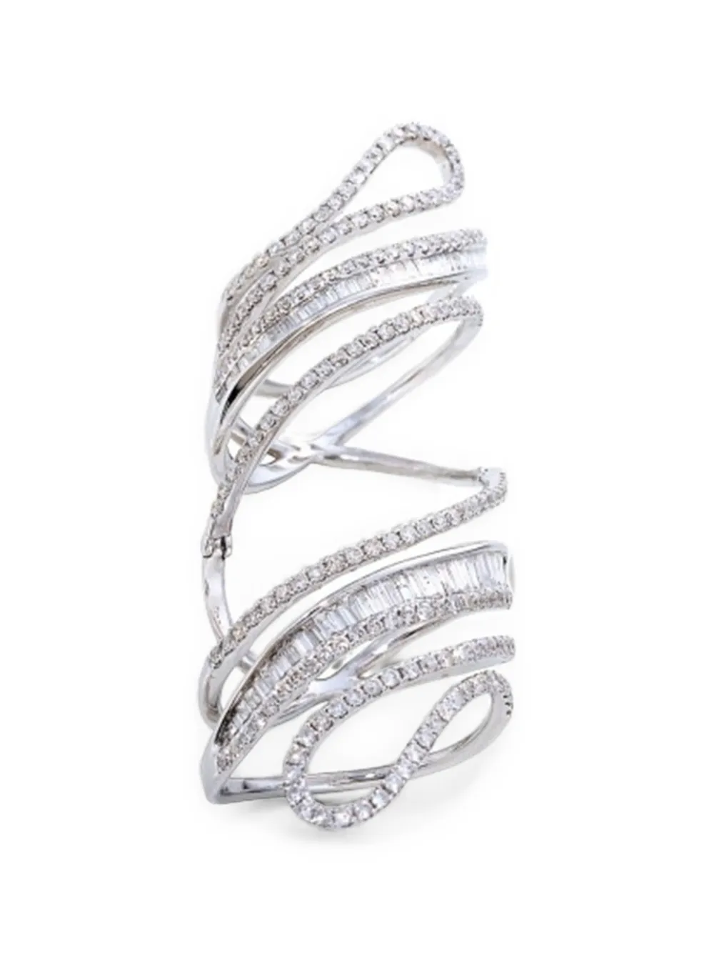 graziela hinged paisley diamond ring - Silber