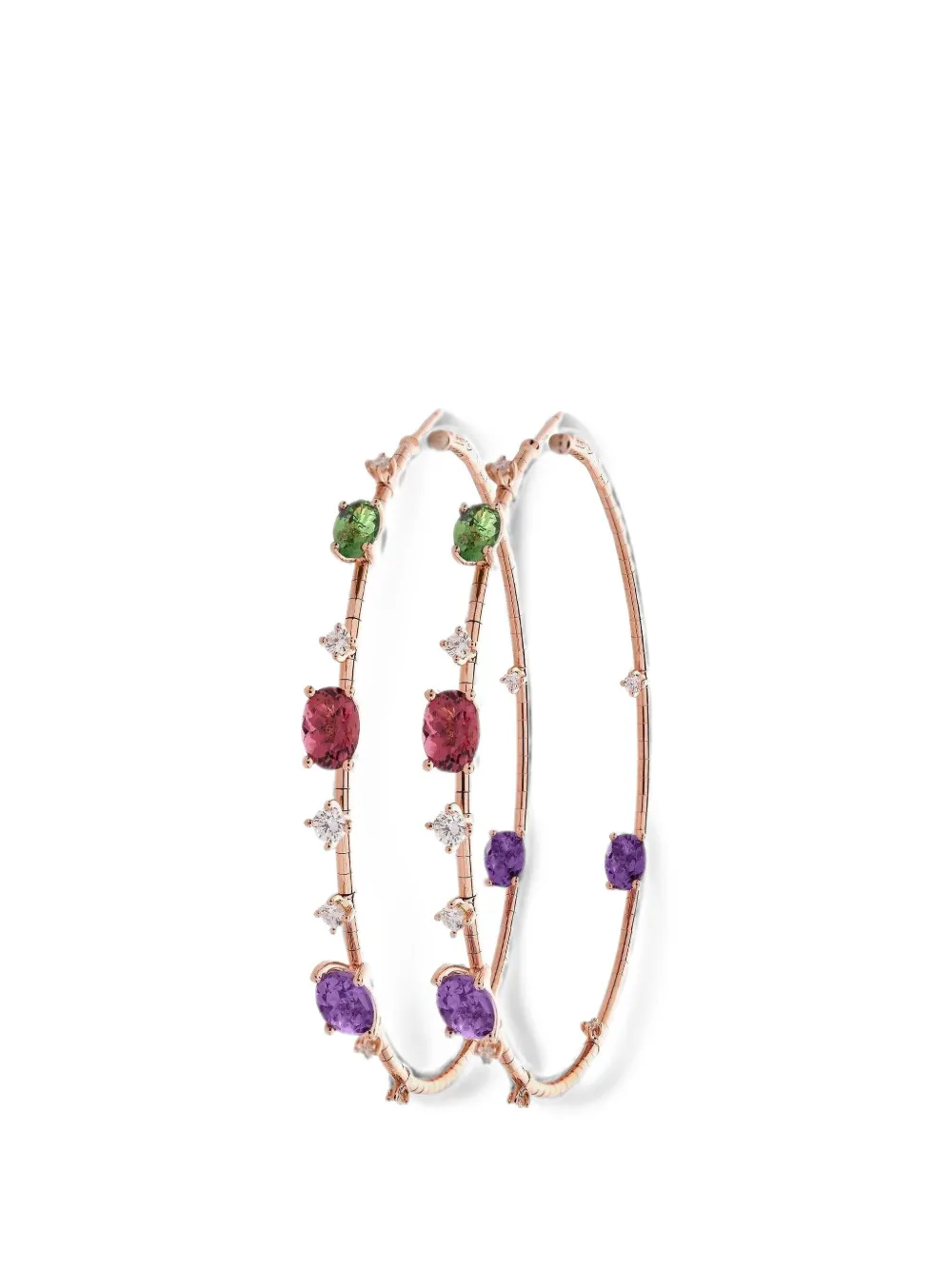 Mattia Cielo multi-stone hoop earrings - Rosa