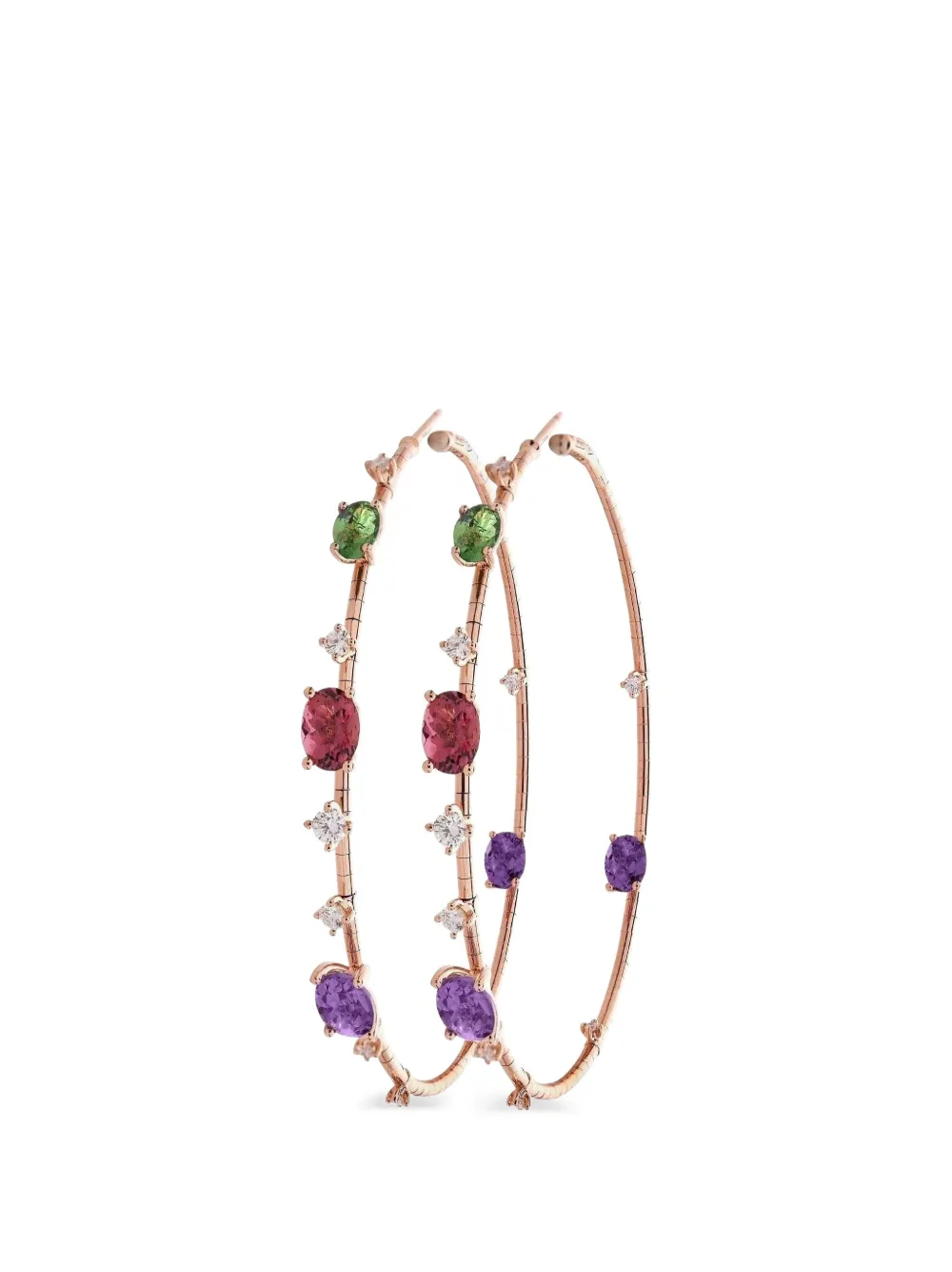 Mattia Cielo multi-stone hoop earrings - Rosa