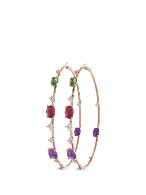 Mattia Cielo multi-stone hoop earrings